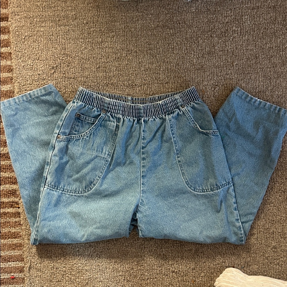 Vintage Cabin Creek Light Blue Elastic Waist Jeans